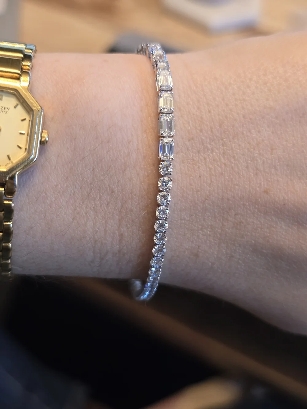 14k White Gold 8.77ct Lab Diamond Bracelet